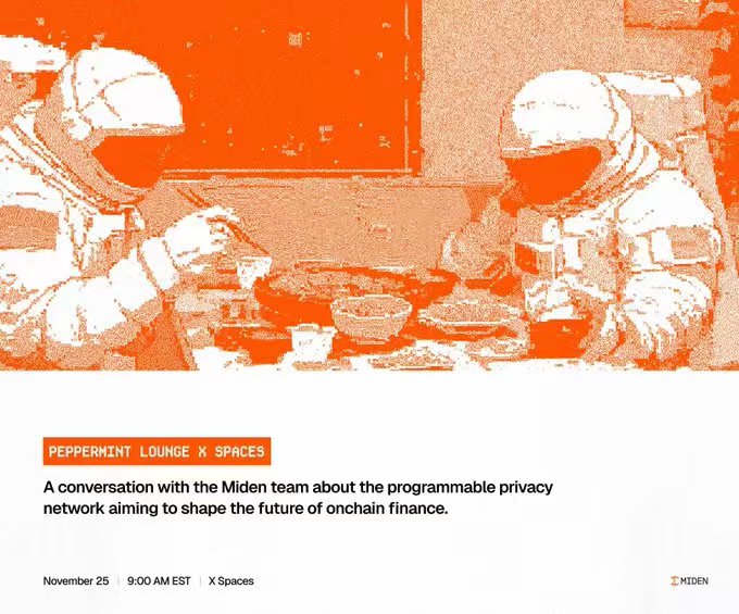 可编程隐私这条赛道，
<a href="/0xMiden/">Miden</a>
的思路确实跟别人不一样。
它不做绝对匿名，而是把隐私做成“可插拔、可组合”的工具——机构最头疼的 MEV、抢跑，都能在这个框架里被根治。

亚洲市场尤其明显，韩国大户早就被链上透明度盯到发毛，可控隐私 = 真刚需，不是空谈。

Miden