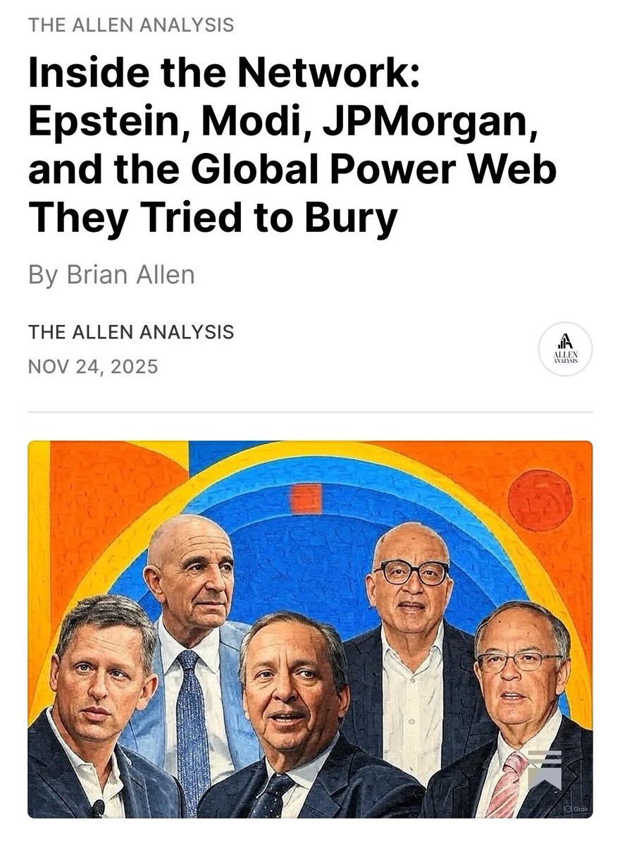 allenanalysis's tweet image. 🚨 BREAKING: This goes way beyond “flight logs.”

Epstein was brokering influence between world governments, banks, and U.S. power players and there are documents proving it.

We just added 40,000 new records to the Epstein Intelligence Database.

Read the investigation, then…