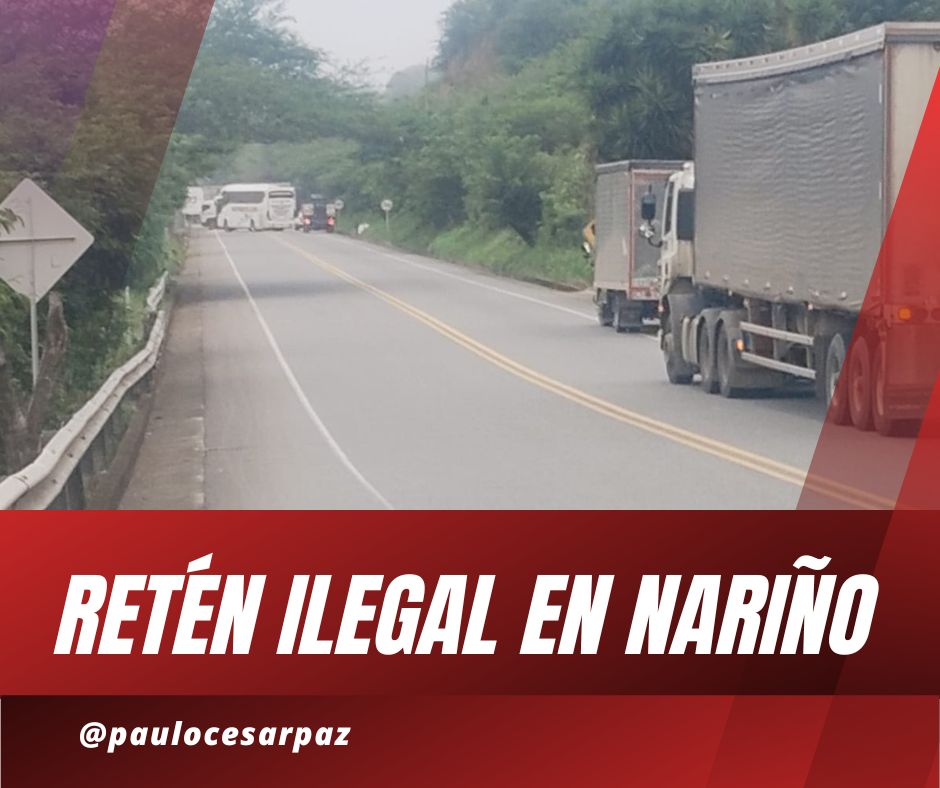 🚨🚨🚨

Transportadores de carga, pasajeros y usuarios de la vía Panamericana en el sur occidente del país denuncian un nuevo retén ilegal en el sector de Tablón Panamericano en Taminango, varios vehículos fueron pintados por al parecer el frente Franco Benavides del EMC de Las