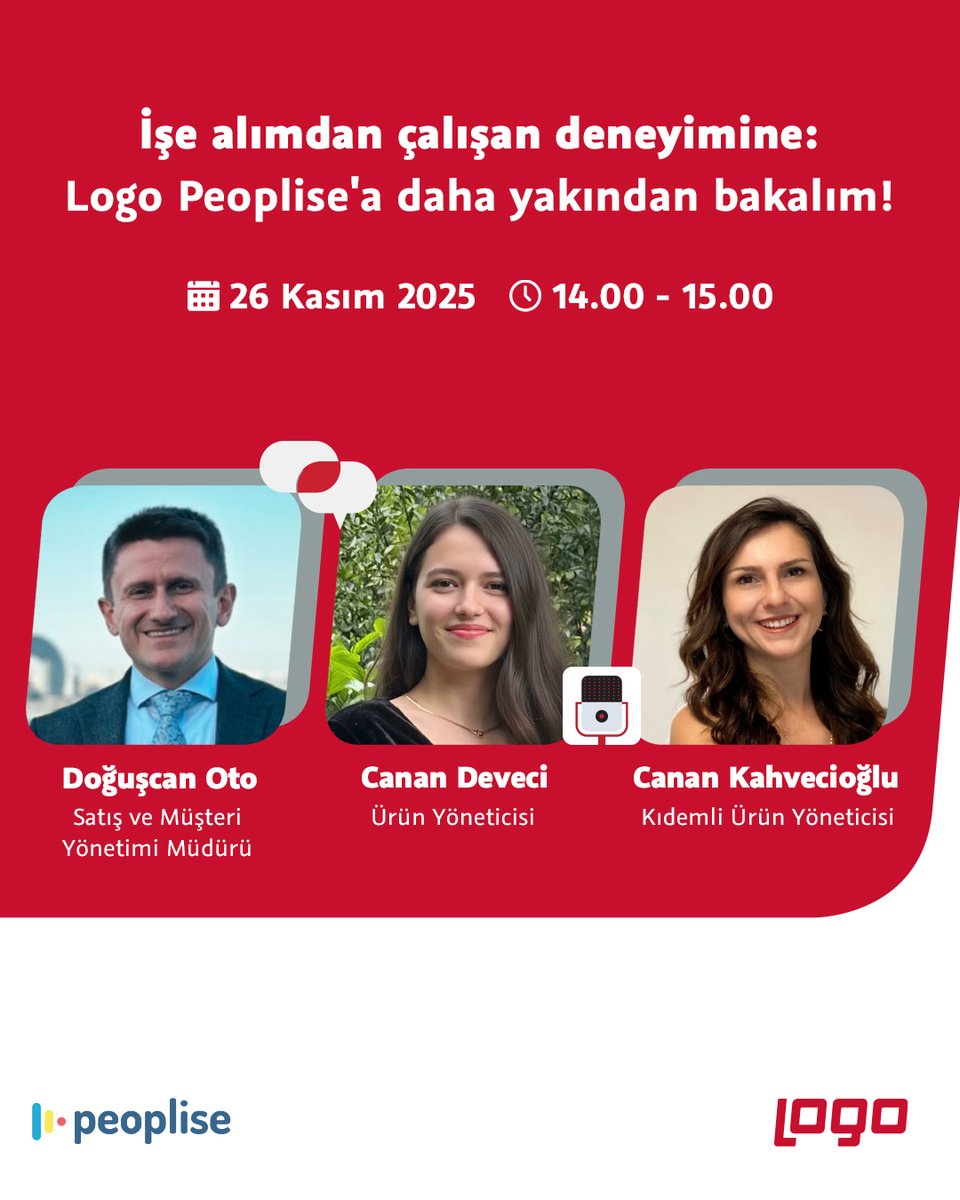 Logo Peoplise’ın, işe alımdan çalışan deneyimine uzanan dijital çözümleriyle işletmelere sağladığı değer ve yarattığı farkı birlikte keşfetmek için webinarımızı kaçırmayın!

Webinar kayıt linki: attendee.gotowebinar.com/register/58906… 

#LogoYazılım
