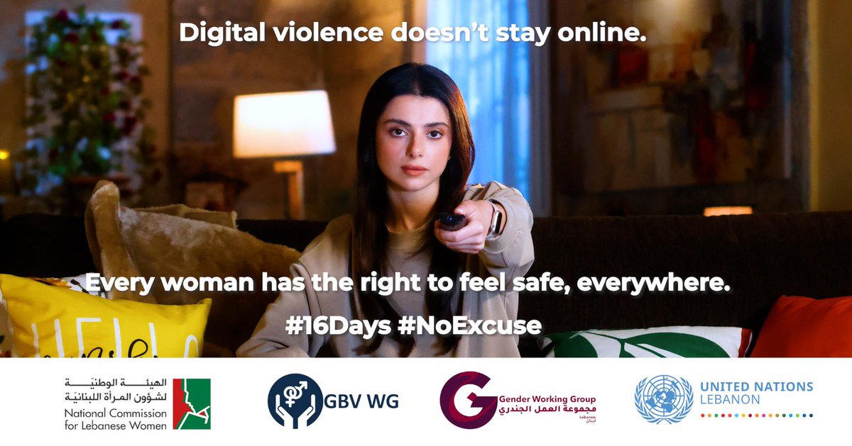 Online spaces must be safe for everyone. Digital violence pushes women and girls out of public life and deepens discrimination.
This #16Days, we renew our commitment to protect rights, amplify women’s voices &amp; ensure digital spaces in #Lebanon are free from harm. #NoExcuse