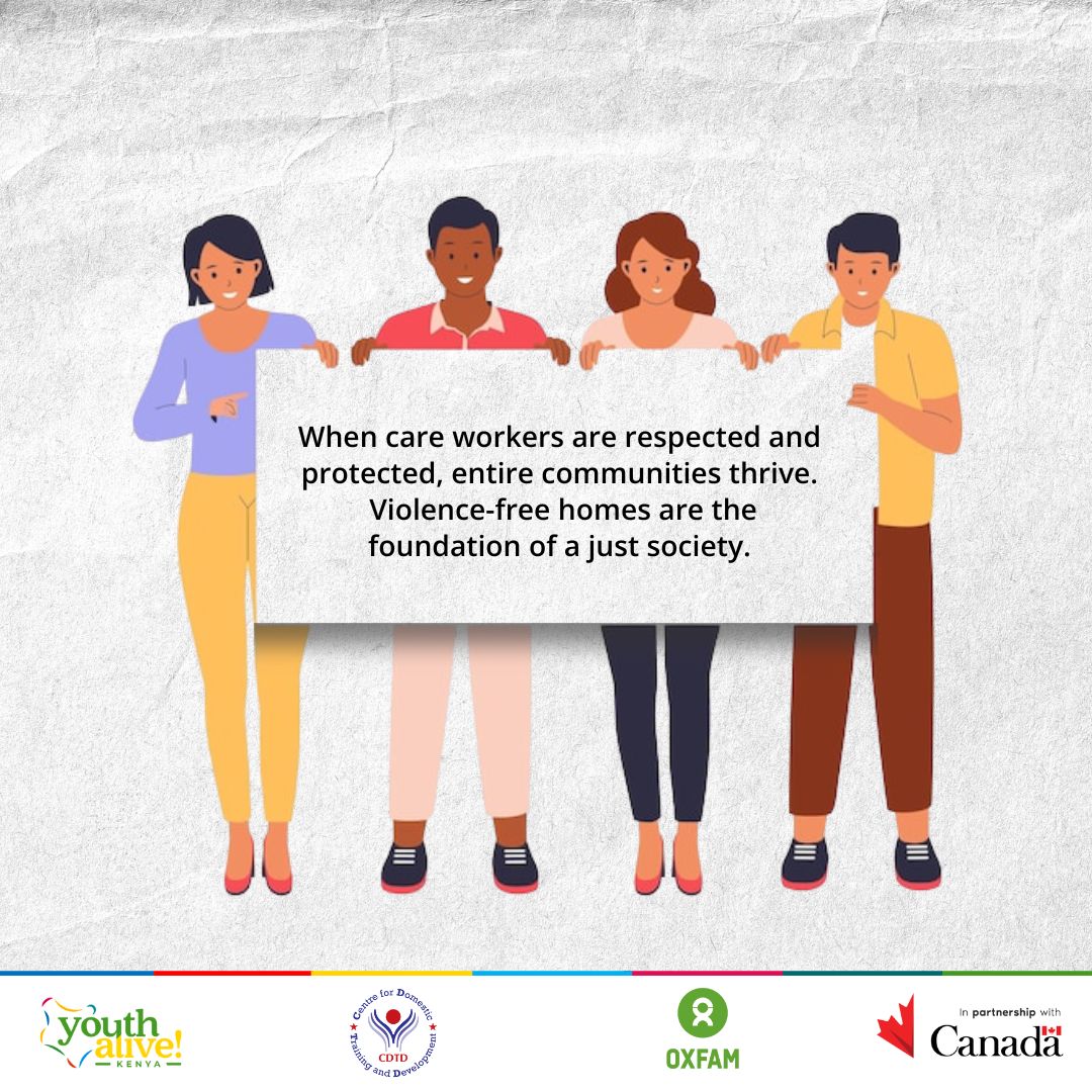 <a href="/YouthAliveKe/">Youth Alive ! Kenya Back Up Account</a> Reform is essential. Unpaid care limits women’s education and opportunities. In Kenya, more than half of domestic workers experience GBV each year. Recognizing care work is key.
#TimeToCare #16DaysOfActivism