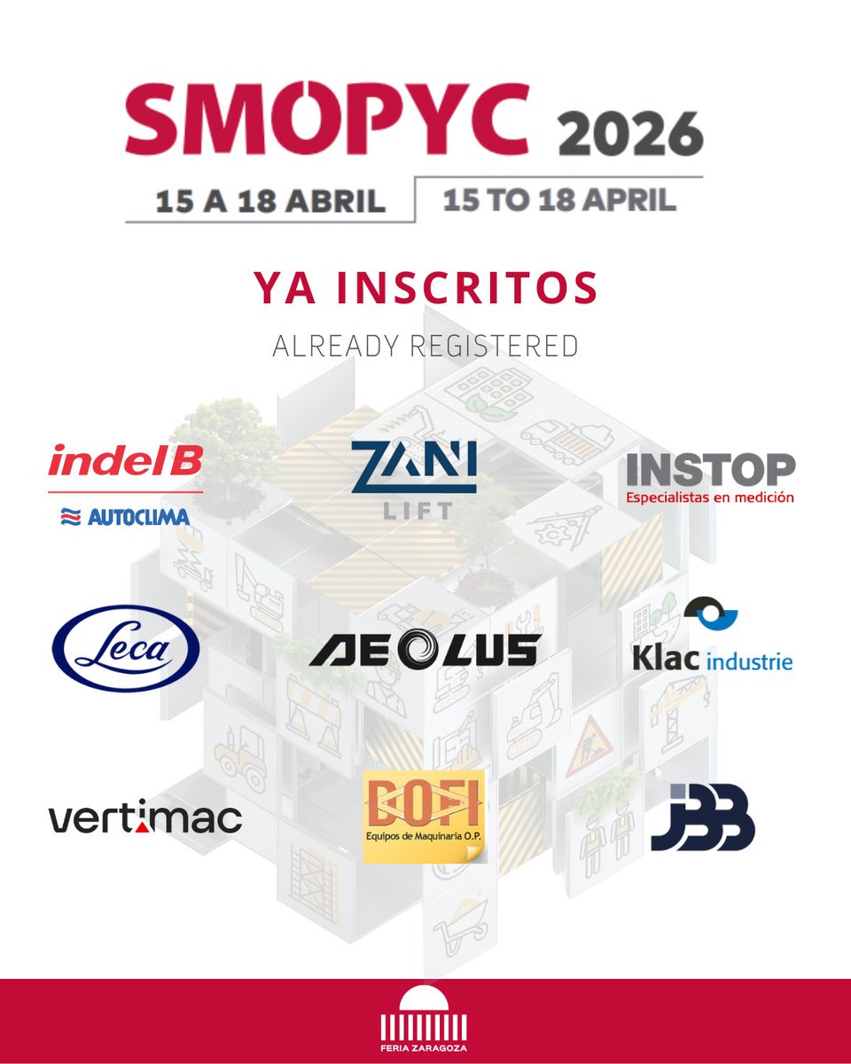 🚀¡Nuevos expositores se suman a #SMOPYC2026!

No te pierdas el mayor punto de encuentro del sector donde presentar avances, establecer contactos estratégicos y analizar las tendencias que marcarán el futuro.