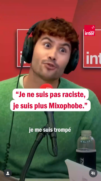 adsaum's tweet image. Je viens d&apos;écouter un sketch France Inter où l&apos;humoriste arrive à caser que la peur du métissage est &quot;un truc de blanc&quot; et conclue que Karen mériterait de &quot;prendre [sa] pété avec un Antillais pour comprendre&quot;. 
Vraiment je pige pas comment ça passe crème de tels propos.