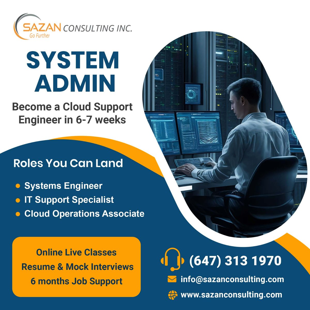 Sazanconsultin's tweet image. Advance Your Career in System Administration &amp;amp; AWS! 
Call 6473131970 Or Email info@sazanconsulting.com #SysAdmin #ITSupport #CloudAdministration #ITCareer #NetworkSupport #ITInfrastructure #NetworkAdministration #NetworkTroubleshooting #ITProfessionals #TechSkills #Canada #GTA