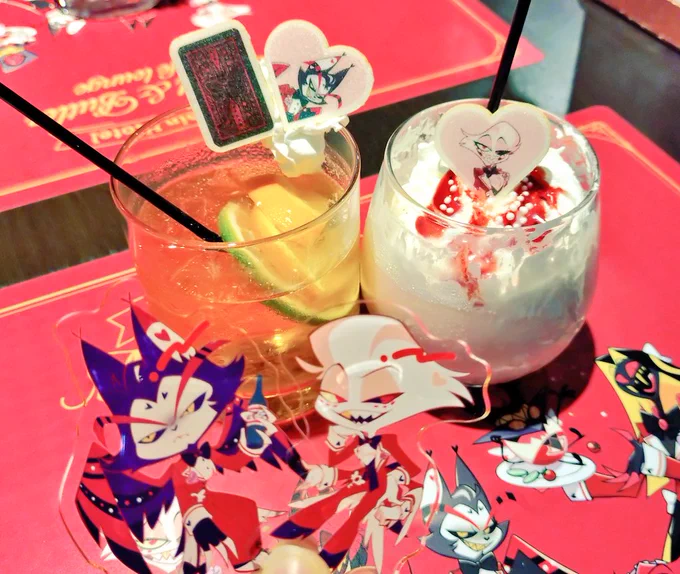 ハズビンホテルのアニメイトカフェ3回目行ってきました!友達抽選当てすぎ!! シーズン3で幸せになってくれ祈願で今回も合体もなかにしました……………………