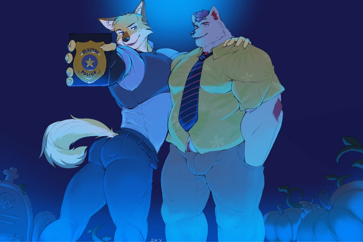 ElectraWoof's tweet photo. (Forgot to post lol) Guess who 👀 
Halloween comm with @ZenithSicarius by the talented @eating_well_lol https://t.co/803Vt3uFgE