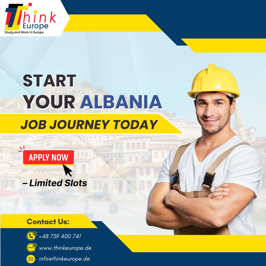 thinkeurope_de's tweet image. Jobs in Albania 
Carpenters &amp;amp; Ironmakers | €500–€600 + OT
Free stay • Visa • Relocation
thinkeurope.de
#JobsAbroad #WorkInEurope #VisaSupport #ThinkEurope