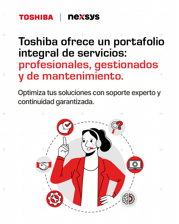 Potencia tus proyectos con los Servicios Toshiba: integración, mantenimiento multivendor y despliegue completo para el canal.
Optimiza tu operación con soporte experto.

Conoce más
hubs.li/Q03TW21J0
#WeAreRETAIL #ToshibaPartners #TogetherCommerce