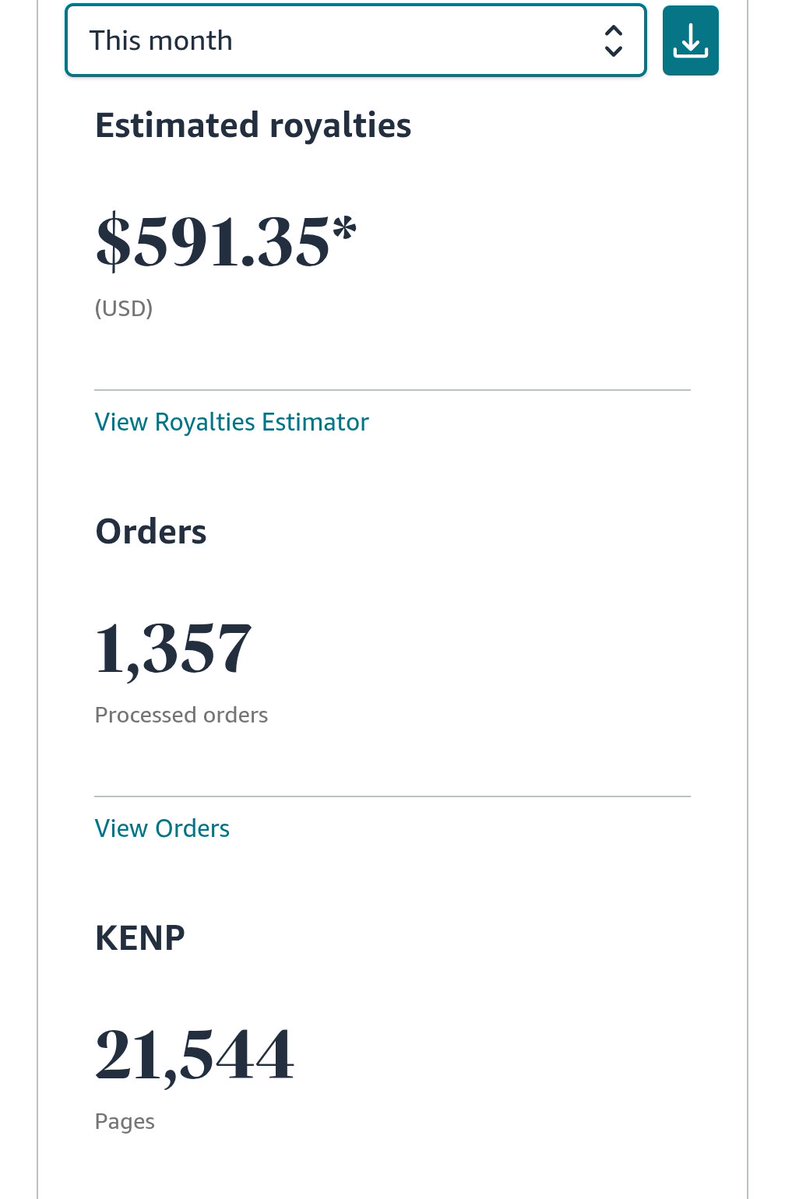 Bookbub Featured Deal, 5 days later:

I didn't earn out during the deal's run, but have done so as of last night/this morning.

Orders have slowed, but still getting a ton of KU reads - first time having a 20k+ page read month!

Been a great week+
And more to share soon 🤫