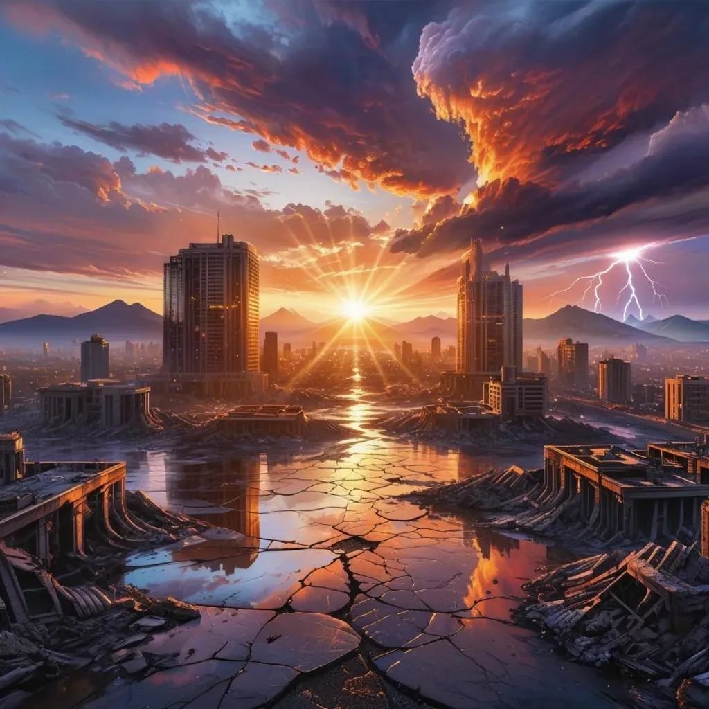 masterkey077's tweet image. #neuralnetwork #art #rarible #apocalypse #skyscraper #nft