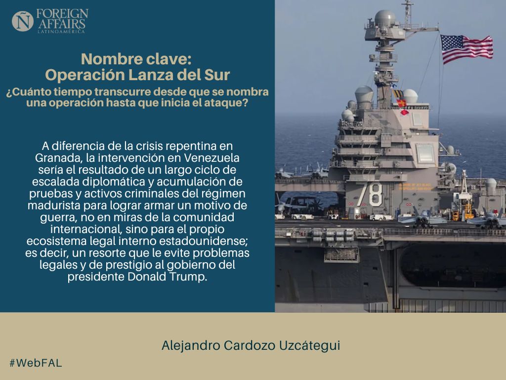 ForeignAffairsL's tweet image. #LEE &quot;Nombre clave: Operación Lanza del Sur. ¿Cuánto tiempo transcurre desde que se nombra una operación hasta que inicia el ataque?&quot; de Alejandro Cardozo Uzcátegui (@aecardozouz) en #WebFAL #Venezuela bit.ly/47YMVjM