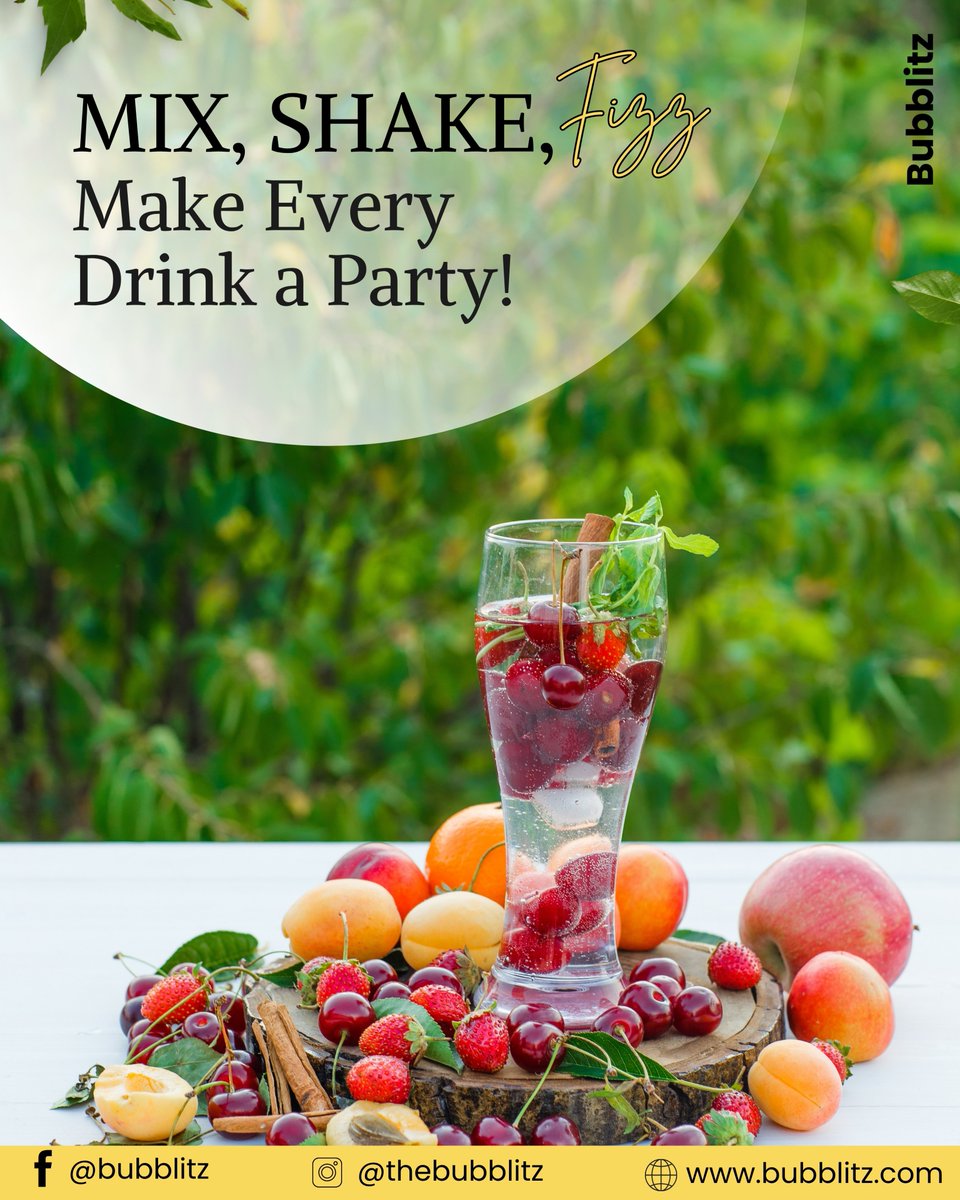 theBubblitz's tweet image. Who said sparkling water has to be plain? With Bubblitz, your kitchen turns into a drink lab!

💡 Try this at home:
Berry Citrus Sparkler 🍓
Mango Mint Fizz 🥭🌿
Pear &amp;amp; Ginger Refresher 🍐✨

🛍️ bubblitz.com

#sparklingwater #homemixology #drinkideas #healthyfizz