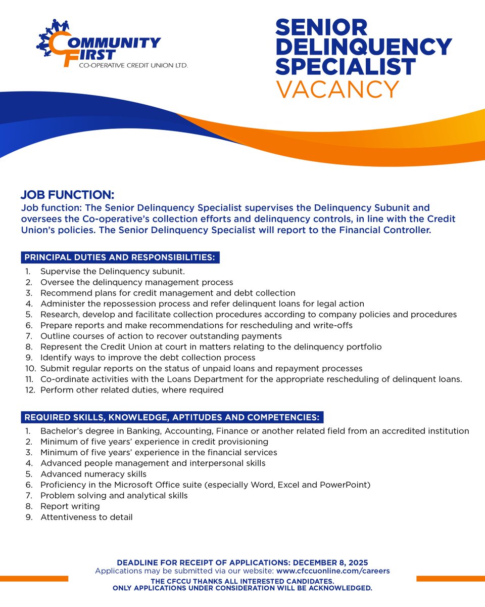 Apply today! cfccuonline.com/careers