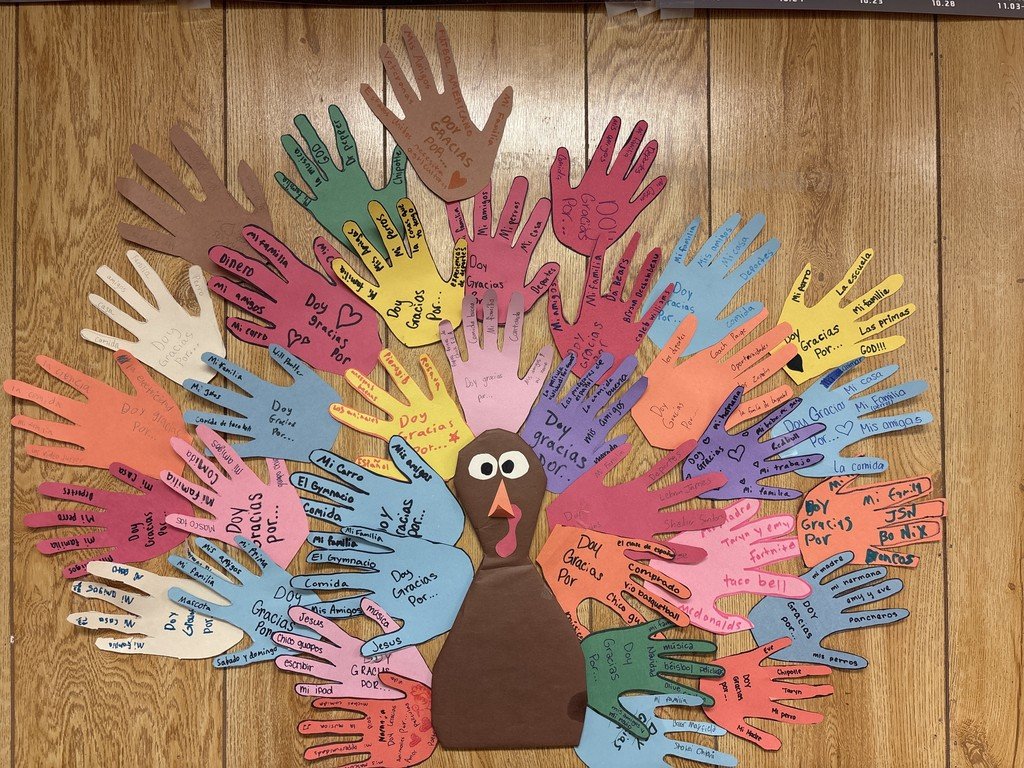 Sra. Pickering’s classes wish you a safe Día de Acción de Gracias. They are thankful for many things- check out their pavo!