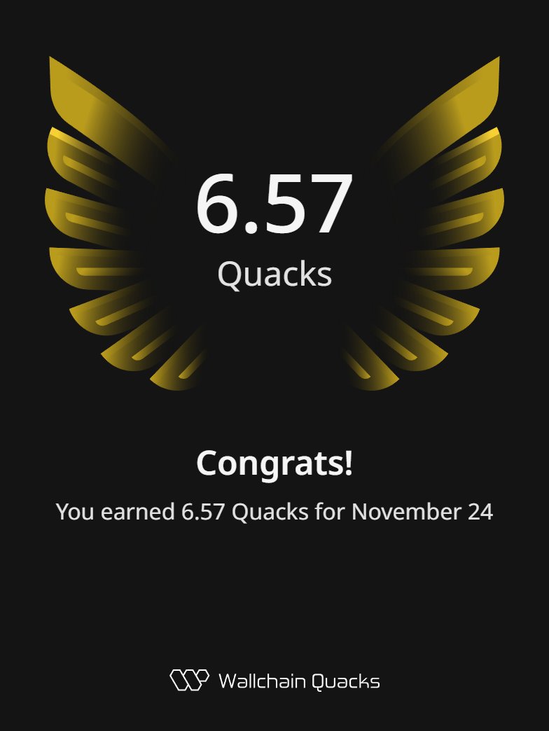 PowderWeb3's tweet image. Just earned 6.57 Quacks on @wallchain in one day 🦆

Turn insights into rewards and climb the leaderboard 🥇

Use my referral link – quacks.app/?ref=PowderWeb3