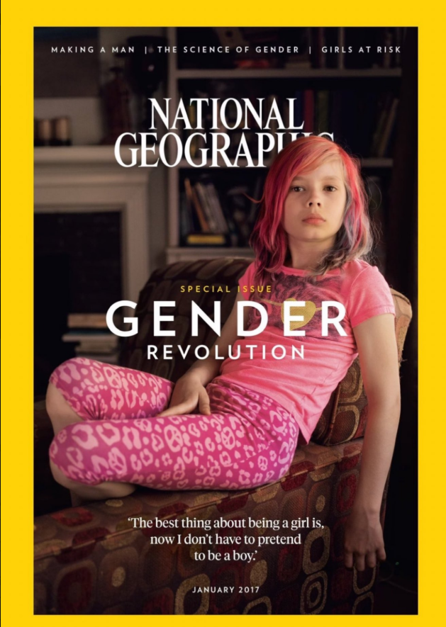 Cover van de NatGeo op zijn negende.

Nu is hij 17.  Zijn eigen woorden: "Transitioning ruined my life"