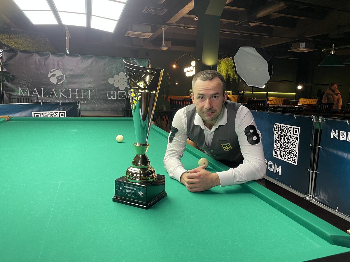 nblbilliard's tweet photo. Дмитро Білозеров - переможець НБЛ 2!

У фіналі в напруженому поєдинку Дмитро здолав Андрія Клестова 7:6. https://t.co/Q4W57qyM3J