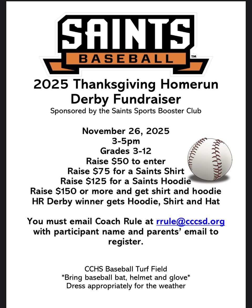 Our 2nd Annual Thanksgiving HR Derby Fundraiser is this Wednesday 3-5pm!