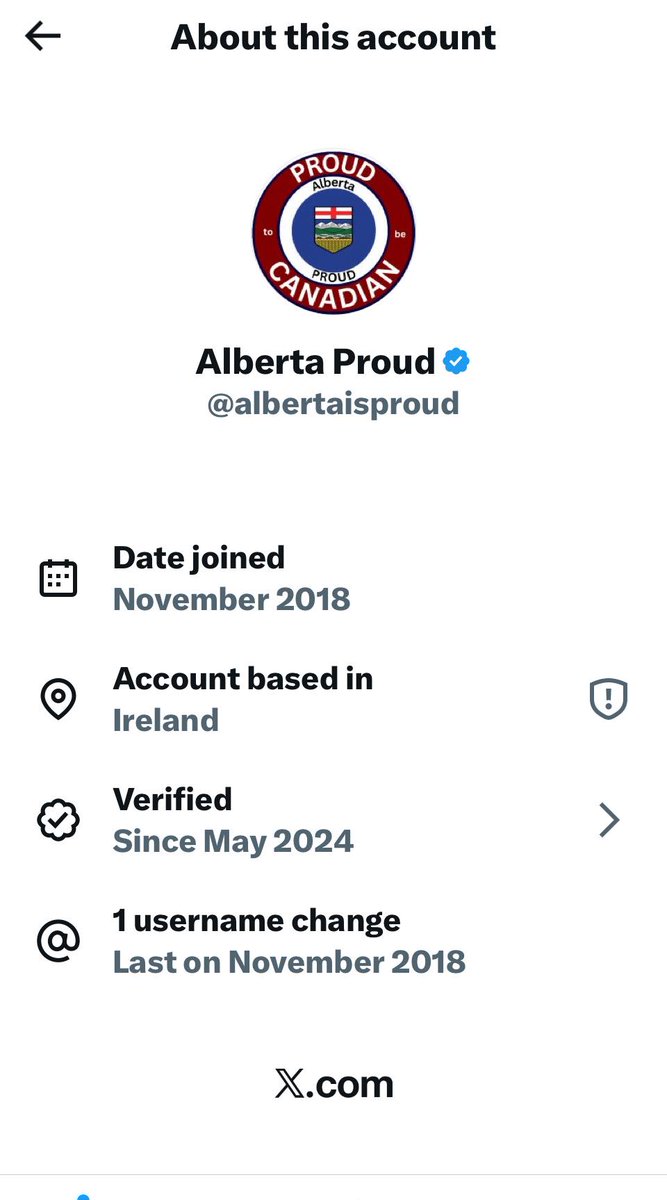 CdnFreethinker's tweet image. This &quot;Alberta Proud&quot; account is based in Ireland.