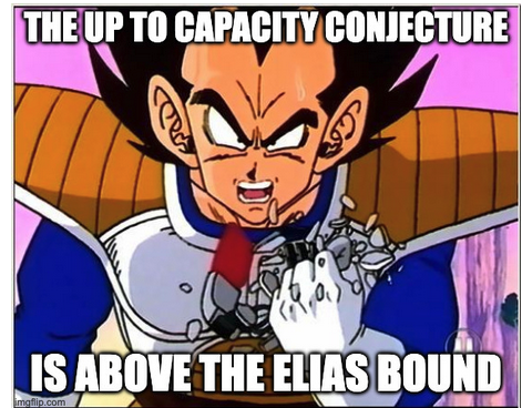 Tiny Proxember snack: a 12-symbol RS code over 𝔽₁₃ with (n,k)=(12,5) and δ=1/2 already has ~50 codewords in a single Hamming ball, sitting cleanly between the (1−δ)n≤k “trivial” line and the Elias capacity curve. Code to poke/extend/attack the picture 👇