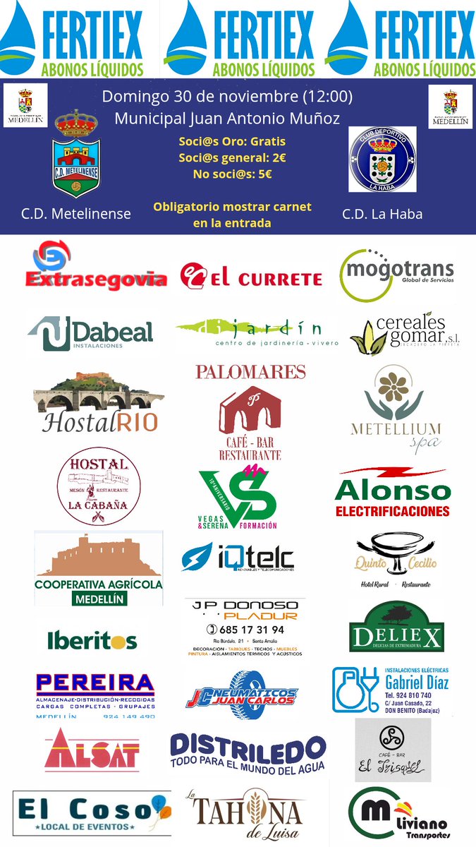 🔵 TOD@S AL FÚTBOL 🔵 

💥 AFICIÓN, OS NECESITAMOS! Se viene el partidazo de la jornada. Líder contra 2° clasificado.

➡️ Nos visita el <a href="/cd_lahaba/">Club Deportivo La Haba</a> que ha ganado todos sus partidos este año.

💪 Os esperamos en el Juan Antonio Muñoz. JUNTOS SOMOS IMPARABLES. 

💙 ¡VAMOS AZULES! 💙