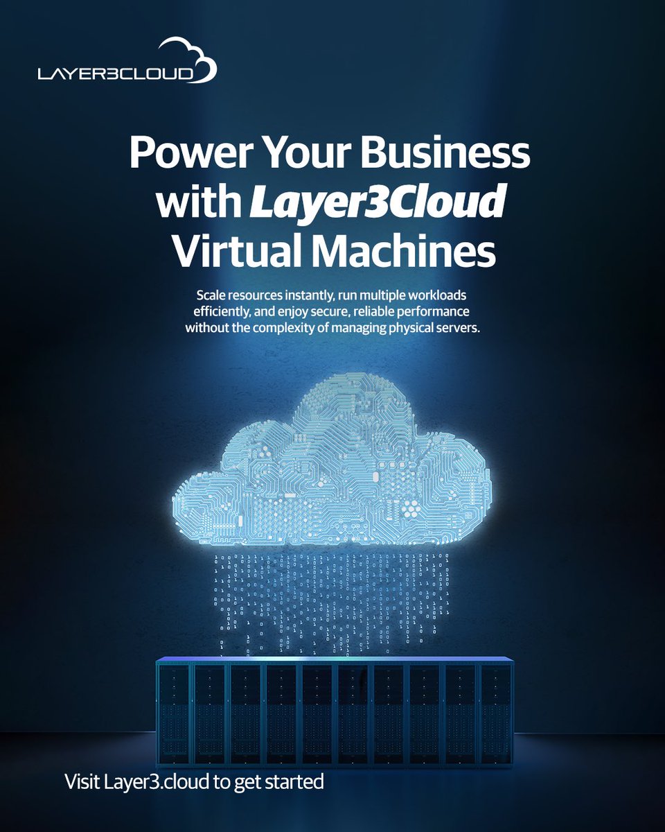 Layer3cloudN's tweet image. Instantly scalable, secure, and reliable – Layer3Cloud Virtual Machines give your business the computing power it needs without the complexity of physical servers. layer3.cloud 
#Layer3Cloud #VirtualMachines #EnterpriseSolutions #DigitalTransformation #ITLeaders
