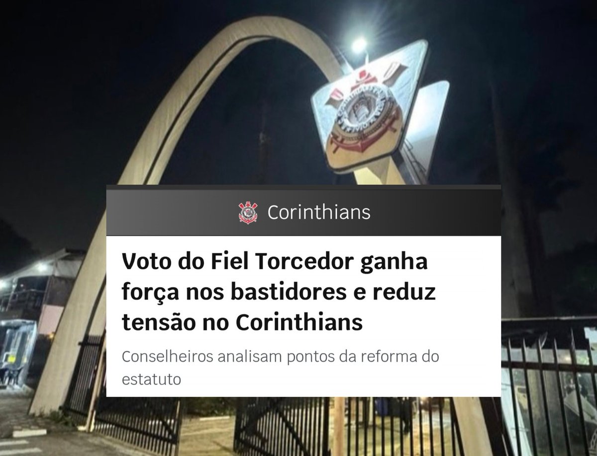 Vessoni's tweet photo. Fiel Torcedor existe desde 2008/2009.

Os nobres conselheiros nunca quiseram o FT com direito a voto no clube.

Agora, como um passe de mágica, com uma dívida de quase 3 bilhões, a pressão externa da torcida, uma necessidade de ajuda financeira dessa mesma torcida, um projeto estruturado de uma SAF (Safiel) que acabaria com as mordomias do clube social e até um pedido de análise de Intervenção Judicial, do nada, os nobres conselheiros chegaram a conclusão que passou da hora do Fiel Torcedor votar pra presidente 🤔👍🤔👍

Ah, mas pode não ser já em 2026, tá. Pode ser em 2029 ou 2032... 🤦‍♂️🤦‍♂️🤦‍♂️🤦‍♂️🤦‍♂️

Viva o modelo associativo!

Bom dia a todos. 

#Corinthians