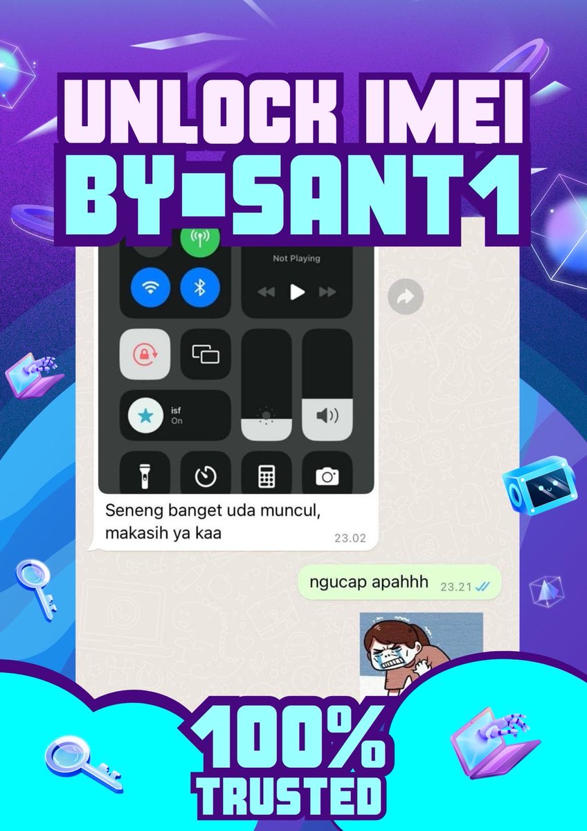 sa4nti_gadget's tweet image. Halo sobat X mimin buka jasa unlock/unblock imei ya kakak,jika ada kendala dengan jaringan nya kakak bisa inbox mimin ya kakak,setiap paket kita bergaransi ya kakak 📱🌸

Konsultasi WA📲👇🏻
wa.me//6285658168133