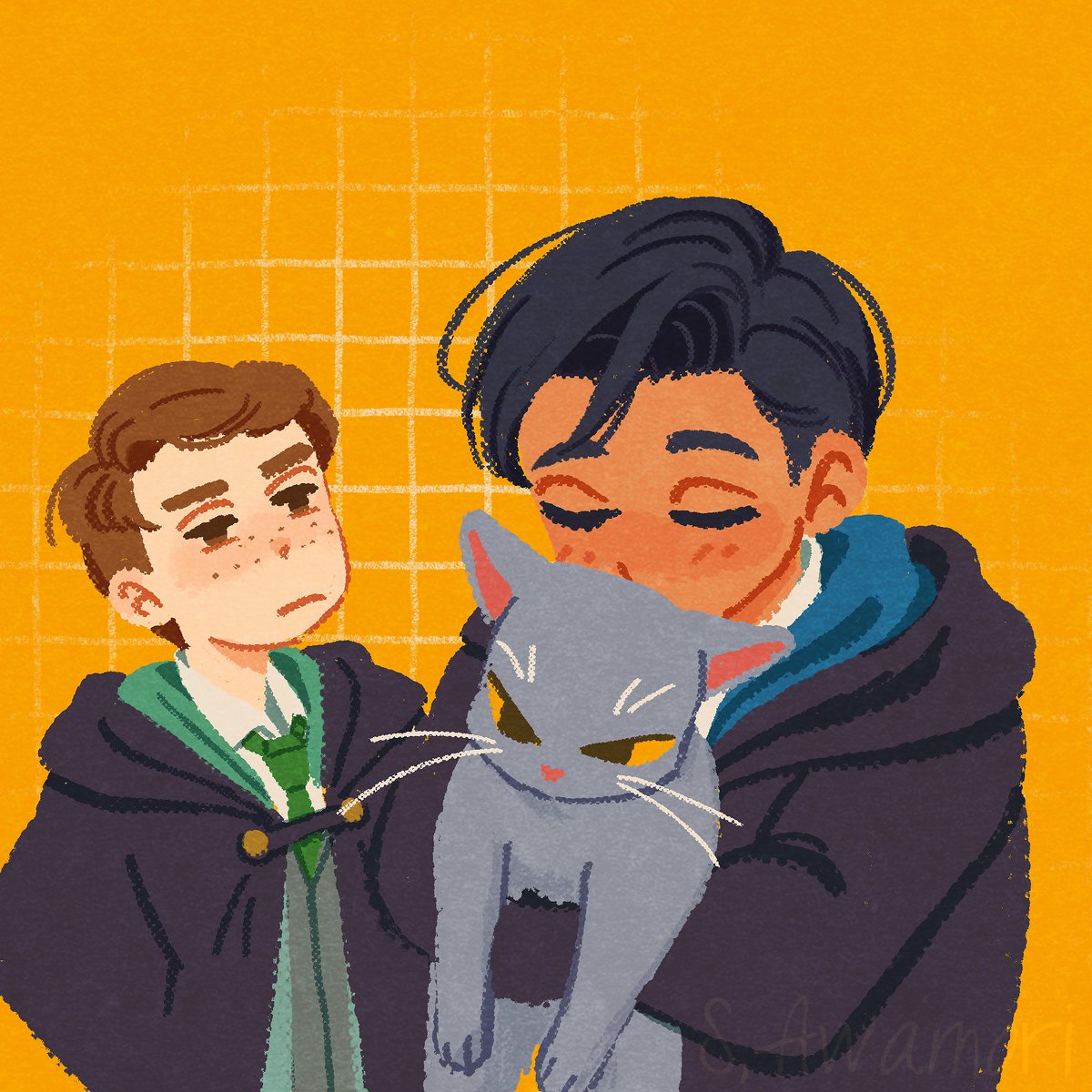 s_awamori's tweet photo. ゆる描き🧣🐈 https://t.co/gMXquUX7E7