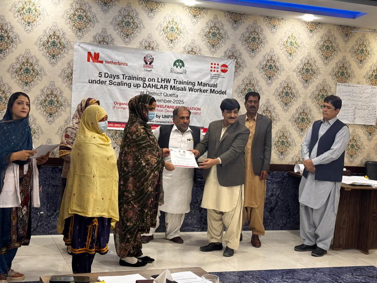 HANDS_Welfare's tweet image. HANDS, with the support of UNFPA, successfully conducted a 5-day LHW Training Manual under the Scaling Up Family Planning (FP) DAHLAR Misali Worker Model at District Quetta

The training strengthened the capacity of participants to enhance community health services
#HANDS #UNFPA