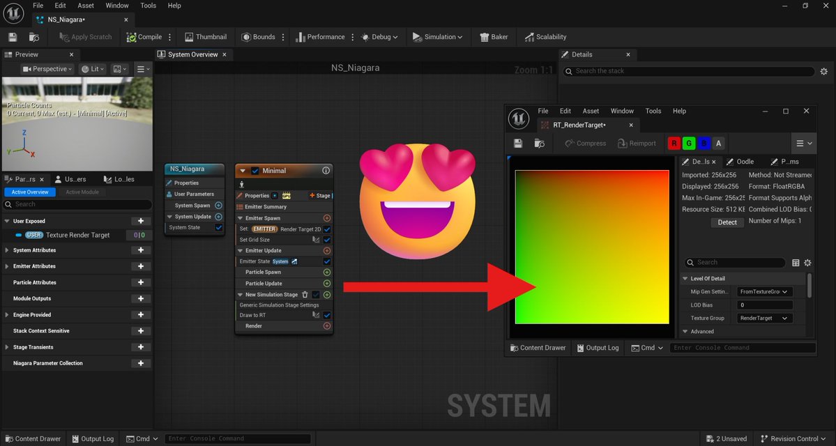 80Level's tweet image. Pavel Ksenofontov shared a step-by-step explanation on how to make a Niagara system write data into Render Targets.

Read here: 80.lv/articles/niaga…