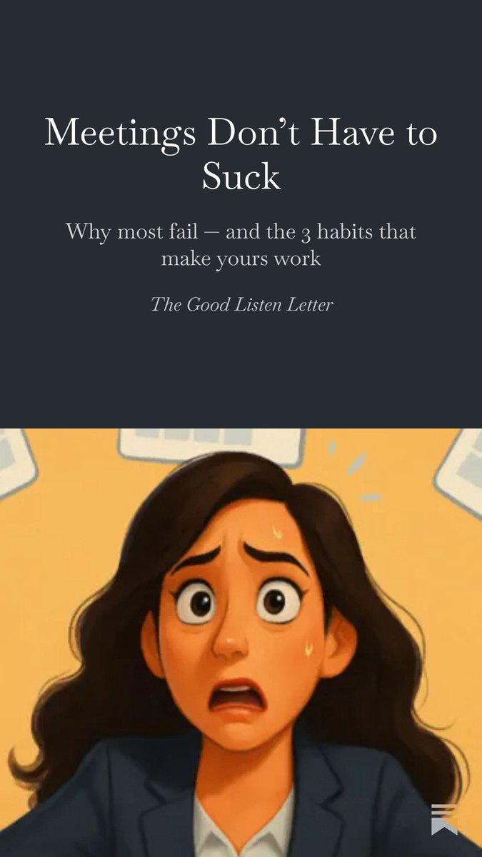 joepardavila's tweet image. Ever feel like you spend your week talking about work instead of doing it? Here’s why most meetings fail—and how to fix yours in 3 simple steps.
joepardavila.substack.com/p/meetings-don…
#Productivity #substack