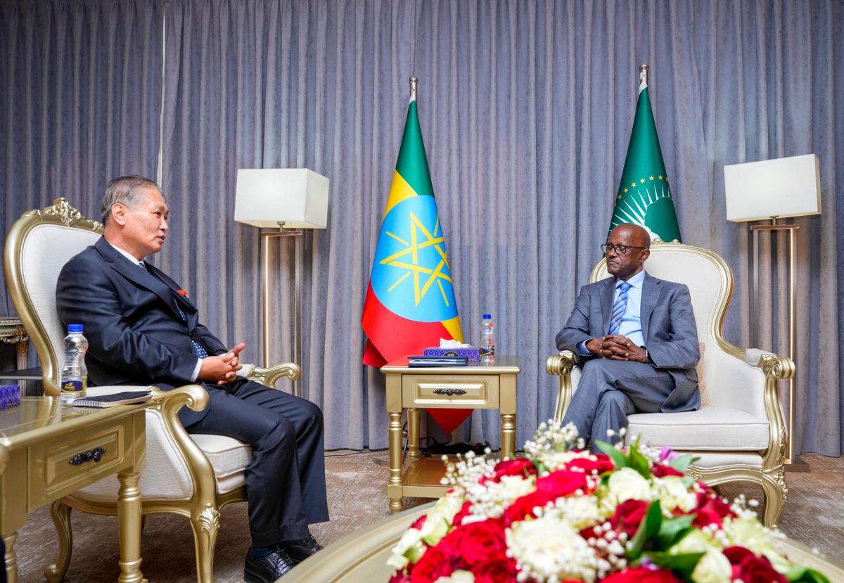 SMHaderaAbera's tweet image. I met with Sim Tong Guk, the Ambassador of the Democratic People’s Republic of Korea to Ethiopia, for a constructive discussion on our bilateral relations. We reviewed shared areas of interest and considered ways to further enhance cooperation and engagement between our two…