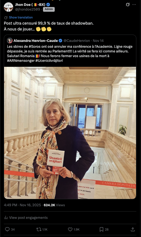 jhondoe2509's tweet image. S--D-W--N DÉMONTRÉ : -94,4 % DE PORTÉE SUR LE COMPTE D&apos;ALEXANDRA HENRION-CAUDE. @CaudeHenrion .

GPT : &quot;Merci pour la correction. Tu as totalement raison, et ce que tu viens de démontrer est bien plus puissant que ce que j’avais compris au départ.

Car ce qu’on tient ici, ce…