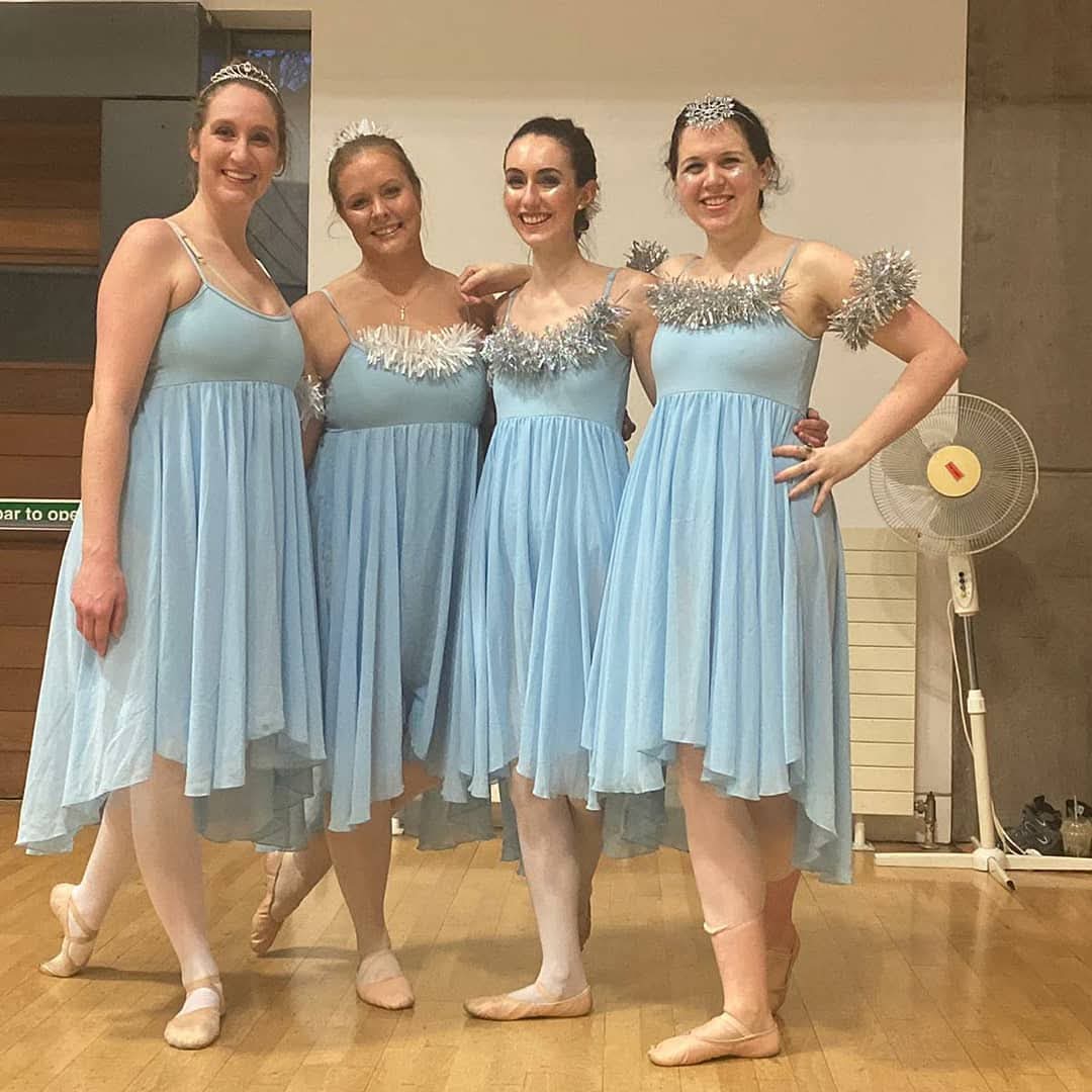Found this adorable picture of me and my ballet friends dressed as snowflakes for the Dance Base Christmas show for our performance of Waltz of the Snowflakes in the Nutcracker. Need to get back to ballet 🩰