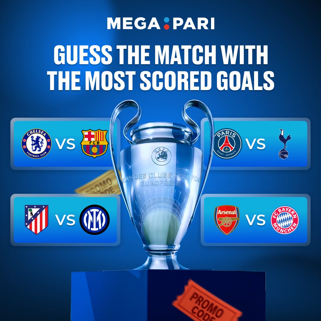 megapari_ngr's tweet image. FREEBET ALERT!⚽🔥

UCL is back — predict the highest-scoring match &amp;amp; win ₦17,000 freebet!
🔹Chelsea vs Barça
🔹PSG vs Spurs
🔹Atlético vs Inter
🔹Arsenal vs Bayern

❤️+ RT + Guess + ID = Locked In
🎁20 Winners!

Bet now👉 megapari.media/4omaW9t 💰

#UCL #Megapari #BetAndWin
