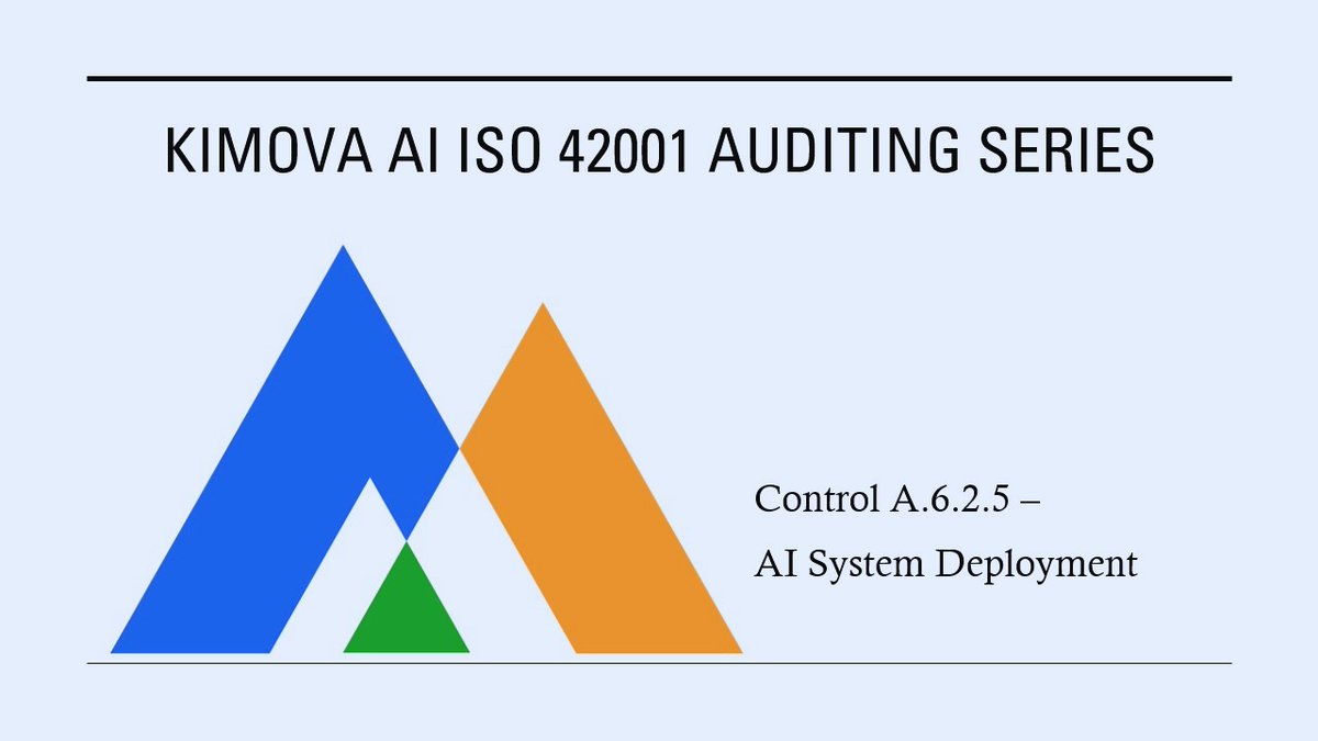 KimovaAI's tweet image. #ResponsibleAI system deployment: Secure, governed, and audit-ready rollouts powered by #ISO42001.

Blog: linkedin.com/pulse/control-…
Contact us at info@kimova.ai
Website- kimova.ai

#KimovaAI #AI #EU #Turboaudit #AIPolicy #Cybersecurity #AuditAutomation #ISO27001 #ISMS
