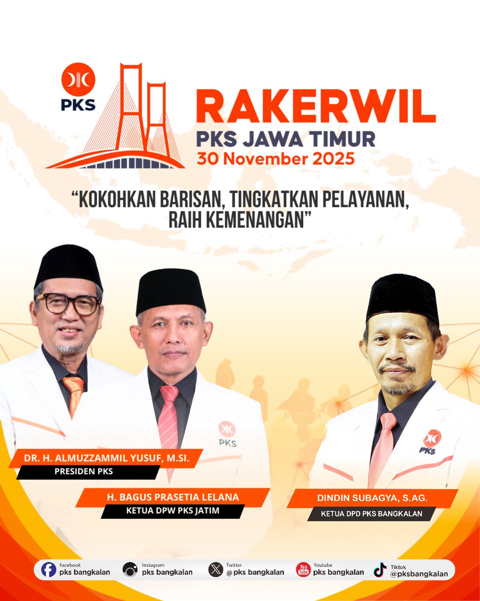 PKS_Bangkalan's tweet image. Selamat dan Sukses Rakerwil DPW PKS Jawa Timur!
Semoga menjadi momentum untuk memperkuat soliditas, meningkatkan pelayanan publik, dan menghadirkan kemenangan yang penuh keberkahan.
🔥 “Kokohkan Barisan, Tingkatkan Pelayanan, Raih Kemenangan” 🔥

#pksjawatimur 
#pksbangkalan