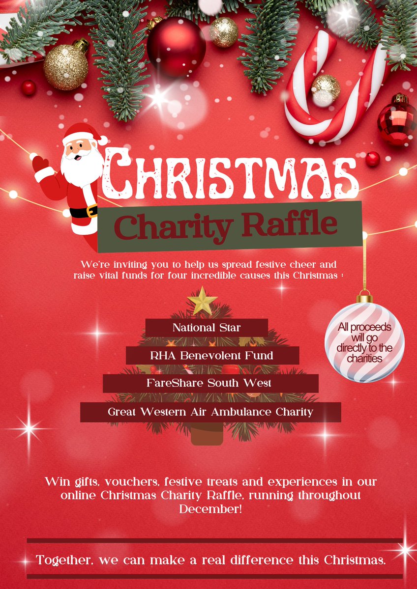 PDTsolutions's tweet image. 🎄 The Christmas Charity Raffle is NOW LIVE! 🎄

We’re supporting and promoting this fantastic community-led raffle, raising funds on behalf of four incredible charities:

We’ve gathered an amazing range of prizes, generously donated by businesses across the region including…