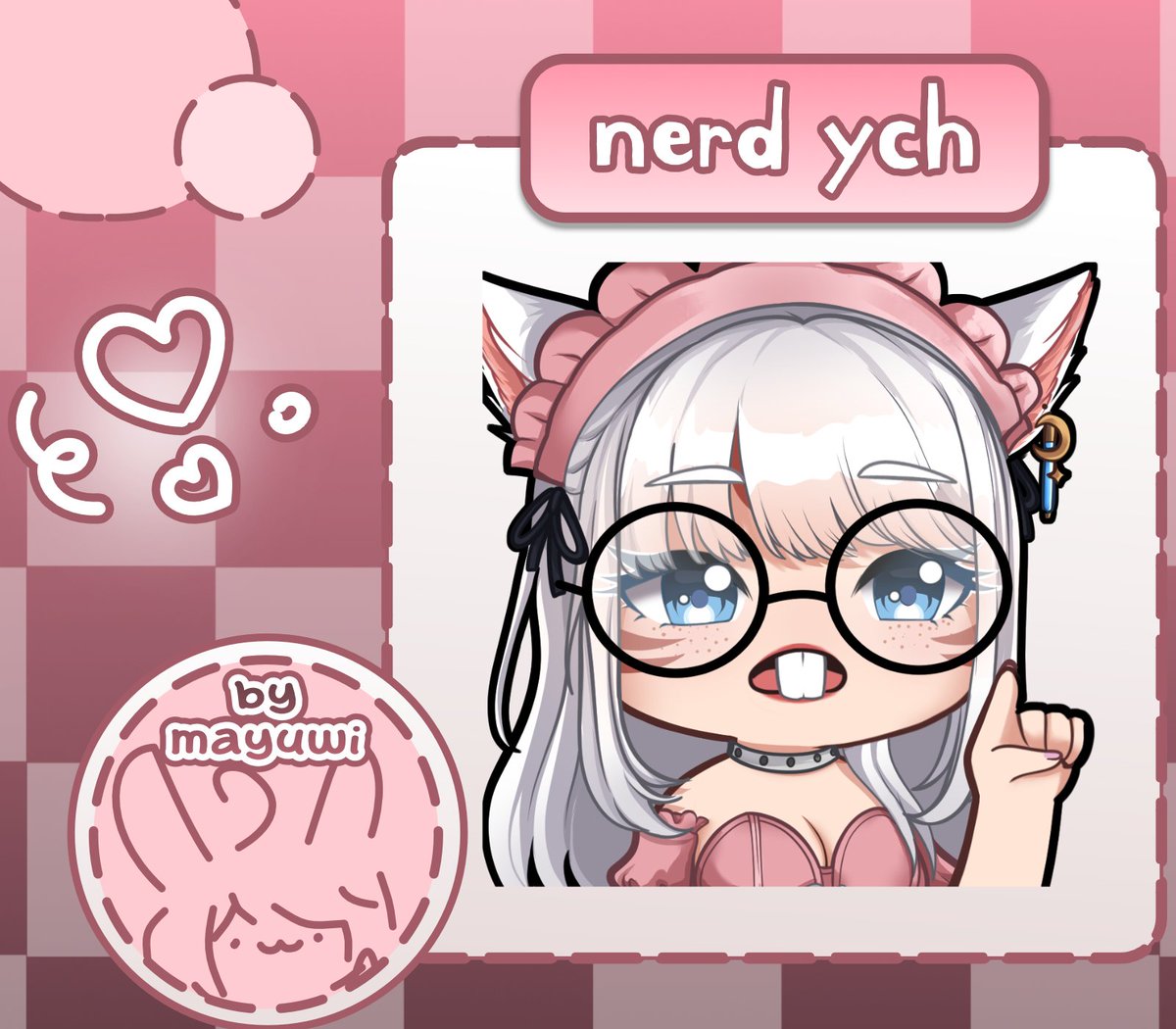 I love working on commissions of my nerd YCH! It’s just so cute and silly~ 🤓☝️

Comms for @/somyeiVT &amp; @/mhysathewhm ✨

- You can order yours on my VGen! Link in the comments~

↻ + ♡ → you’re making this bunny really happy ❤️
#VGenComm
