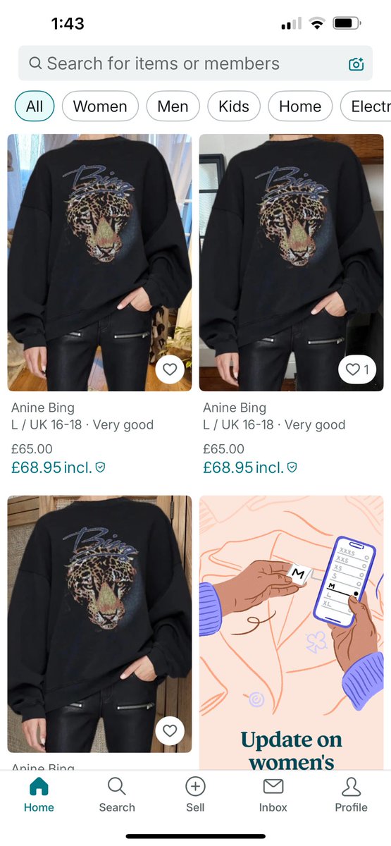 LushTrinkets's tweet photo. @vintedUK  slightly suspicious…..same photo and different seller and background? https://t.co/j3bZPMmicQ