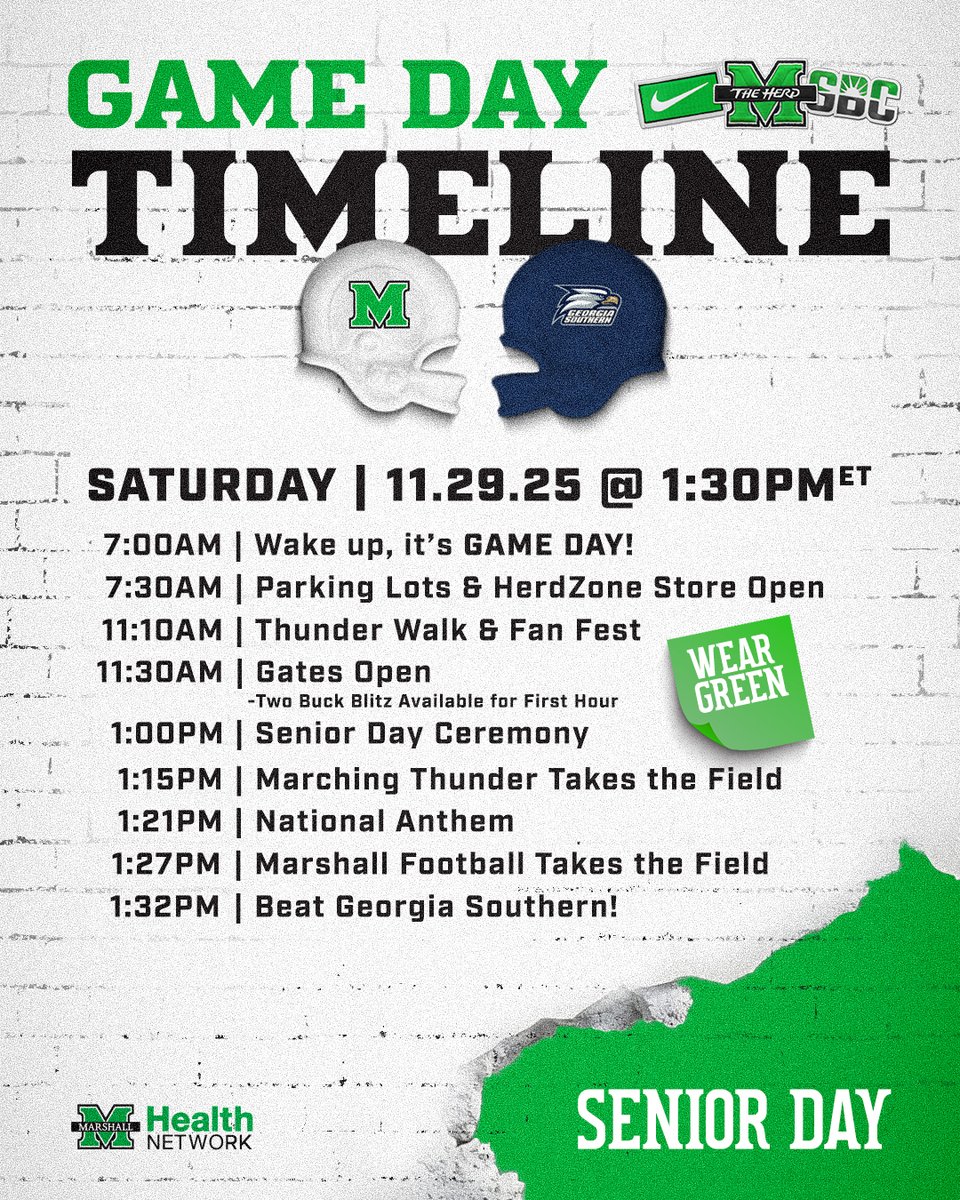 One last chance to pack the Joan this year!

Bowl eligibility on the line.
Senior Day.
Free popcorn for ALL fans. 🍿

🎟️: herdtickets.evenue.net/event/F25/F06

#WeAreMarshall