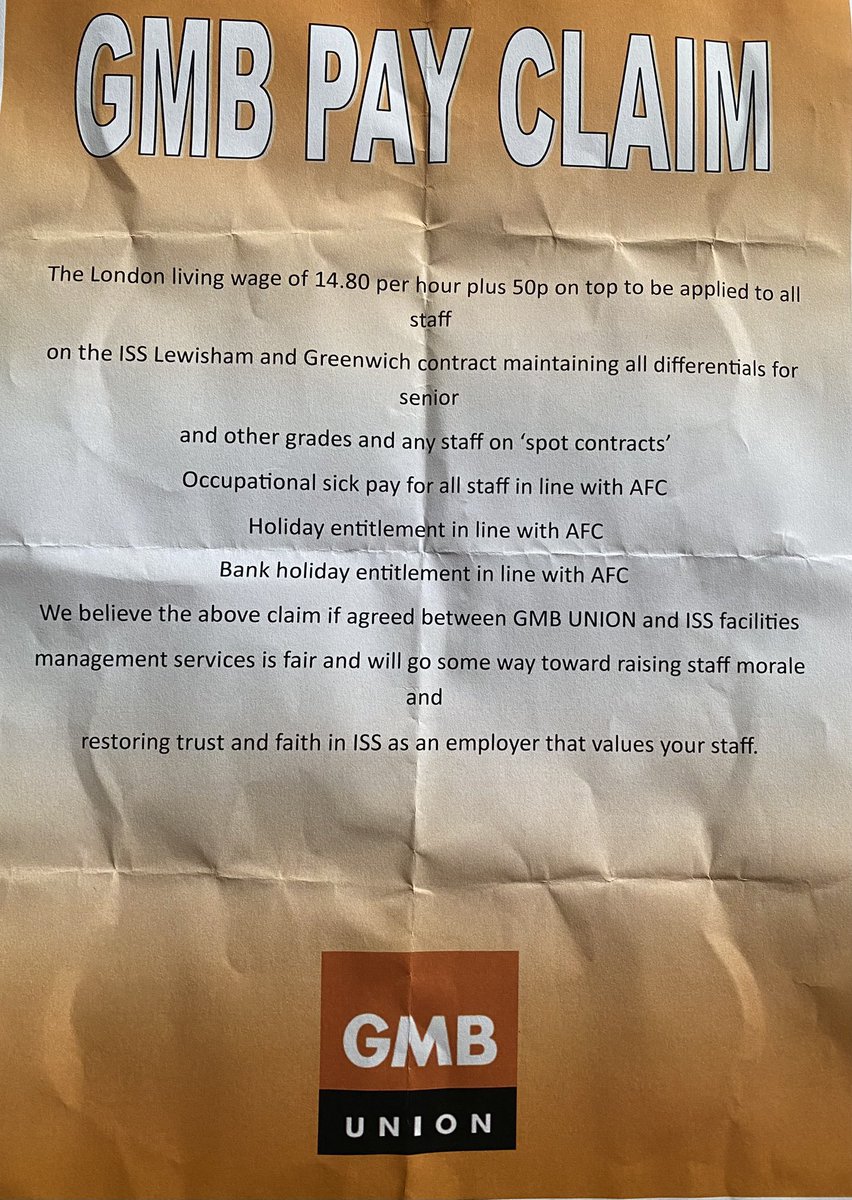 DrTonyOSullivan's tweet photo. The exploitation and reality for NHS outsourced cleaners, canteen & domestic staff
👉🏾 ‘I can’t afford to live
👉🏾 ‘I can’t afford to go sick
Shame on @issworld paying below the London living wage
@GMBSouthern @HelenNhs
#londonlivingwage
#sickpay
#agendaforchange https://t.co/xtj42HcOIu