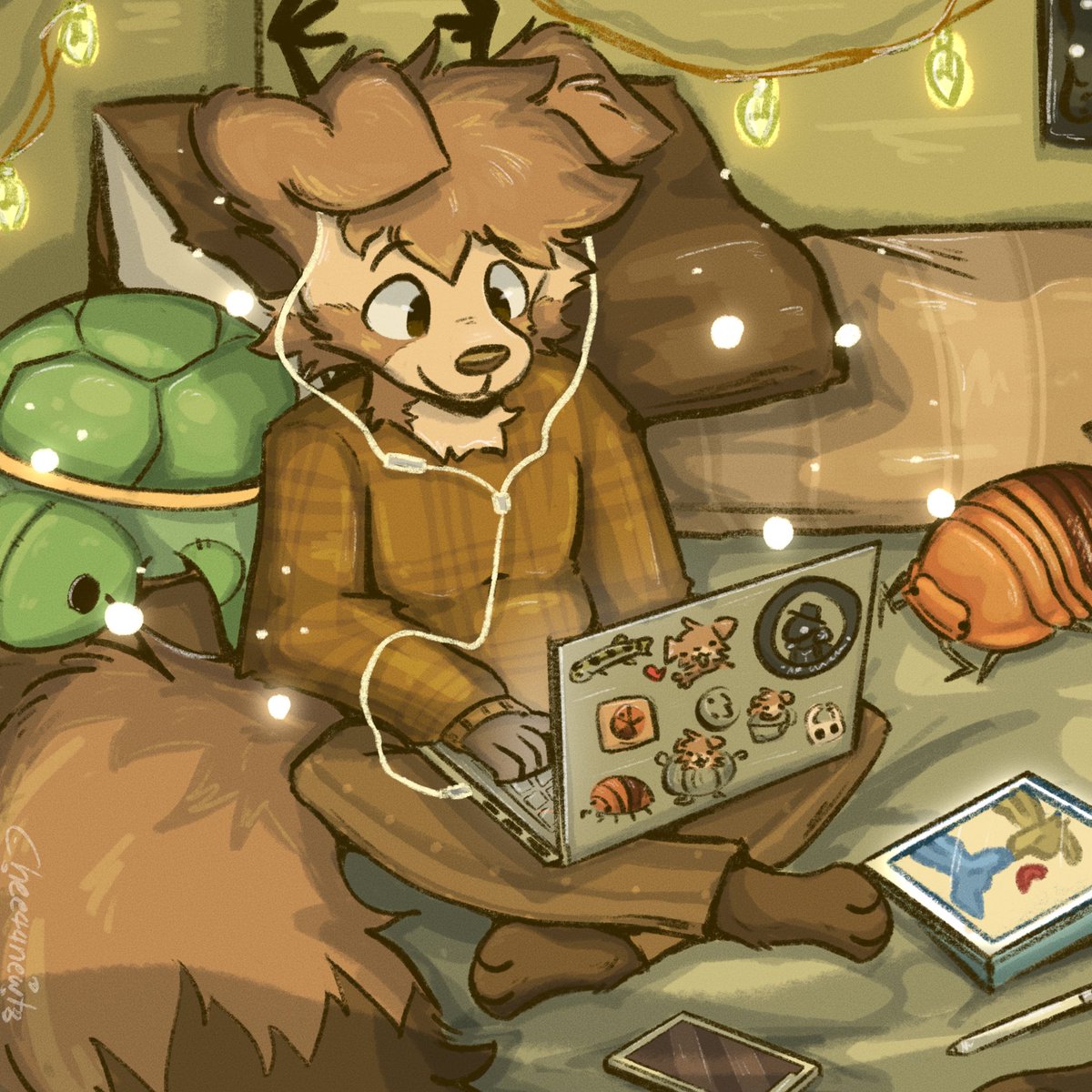 Chee44newt's tweet image. a little nest in the corner of the room.