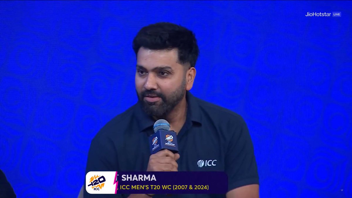 CricCrazyJohns's tweet image. Rohit Sharma said &quot;Someone told me, while playing, no one has become the brand ambassador so it&apos;s a great privilege - thanks to ICC&quot;.