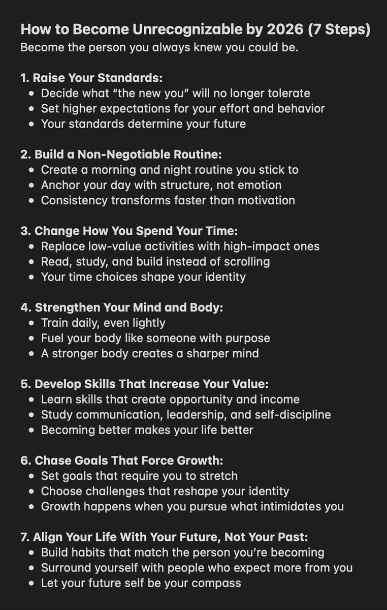 cleanwithmike's tweet image. How to Become Unrecognizable by 2026 (7 Steps)