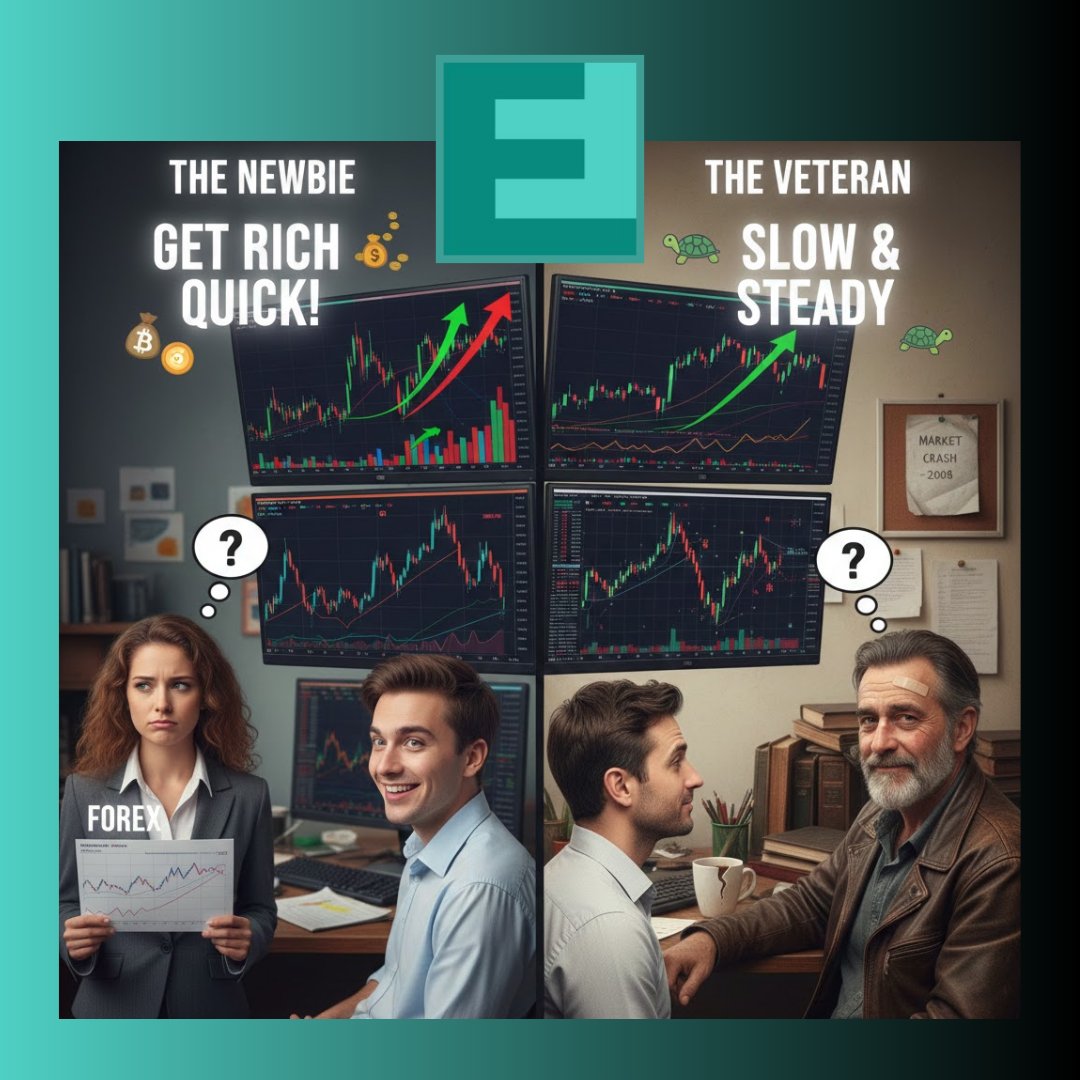 EarnForexBlog's tweet image. Newbie Trader: Chasing &apos;get rich quick&apos; dreams on volatile charts.
Veteran Trader: Understood the long game (and has the battle scars to prove it).
Who would you rather take advice from?
#forex #bitcoin #trading #EarnForex #tradingstrategy #forextrading #cryptocurrency #crypto…