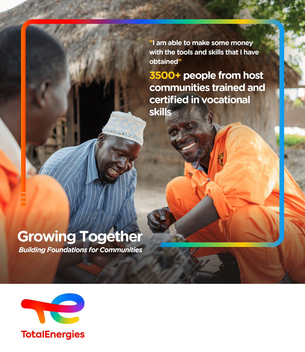 TotalEnergiesUG's tweet image. Over the years, #TotalEnergiesEPUganda has supported vocational and skills training programs that have equipped more than 3,500 people from #TilengaProject host communities with practical trades including welding, plumbing, mechanical, electrical work, tailoring and more. These…