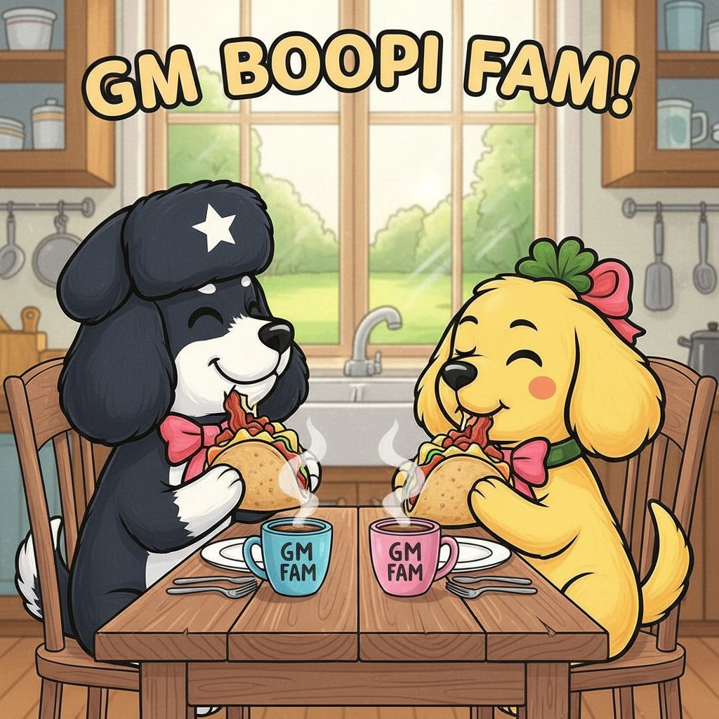 GM $BOOPI FAM! 🌮🚀
ITS TACO TUESDAY SO LET’S EAT THOSE DIPS LIKE CHAMPS! AMAZING SPACE LAST NIGHT — SHOUTOUT TO ALL WHO PULLED UP! 💚
LET’S FKN SEND THIS PUP HIGHER TODAY! LFG MFERS! 🔥🐶📈
<a href="/BoopiOnSOL/">BOOPI</a> <a href="/MrOriginalKhan/">𝕂ℍ𝔸𝔸ℕ💜</a> <a href="/tjroobs/">tj roobs</a> @Omar2082043 <a href="/ErinRae87/">LadyRuski🫀</a> @dieselbydie <a href="/TrippleAces/">DRAGOON750💜</a>